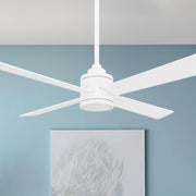Minka Aire - Falco 54" LED 4-Blades Ceiling Fan with Remote, Flat White | Bees Lighting