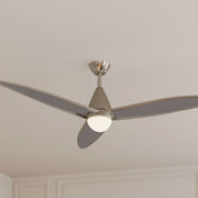 Minka Aire Fleur 64'' Ceiling Fan with LED Light DC Motor Brushed Nickel