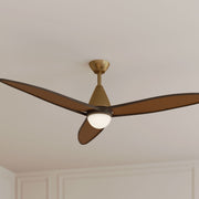 Minka Aire Fleur 64'' Ceiling Fan with LED Light DC Motor Heritage Brass/Dark Bronze