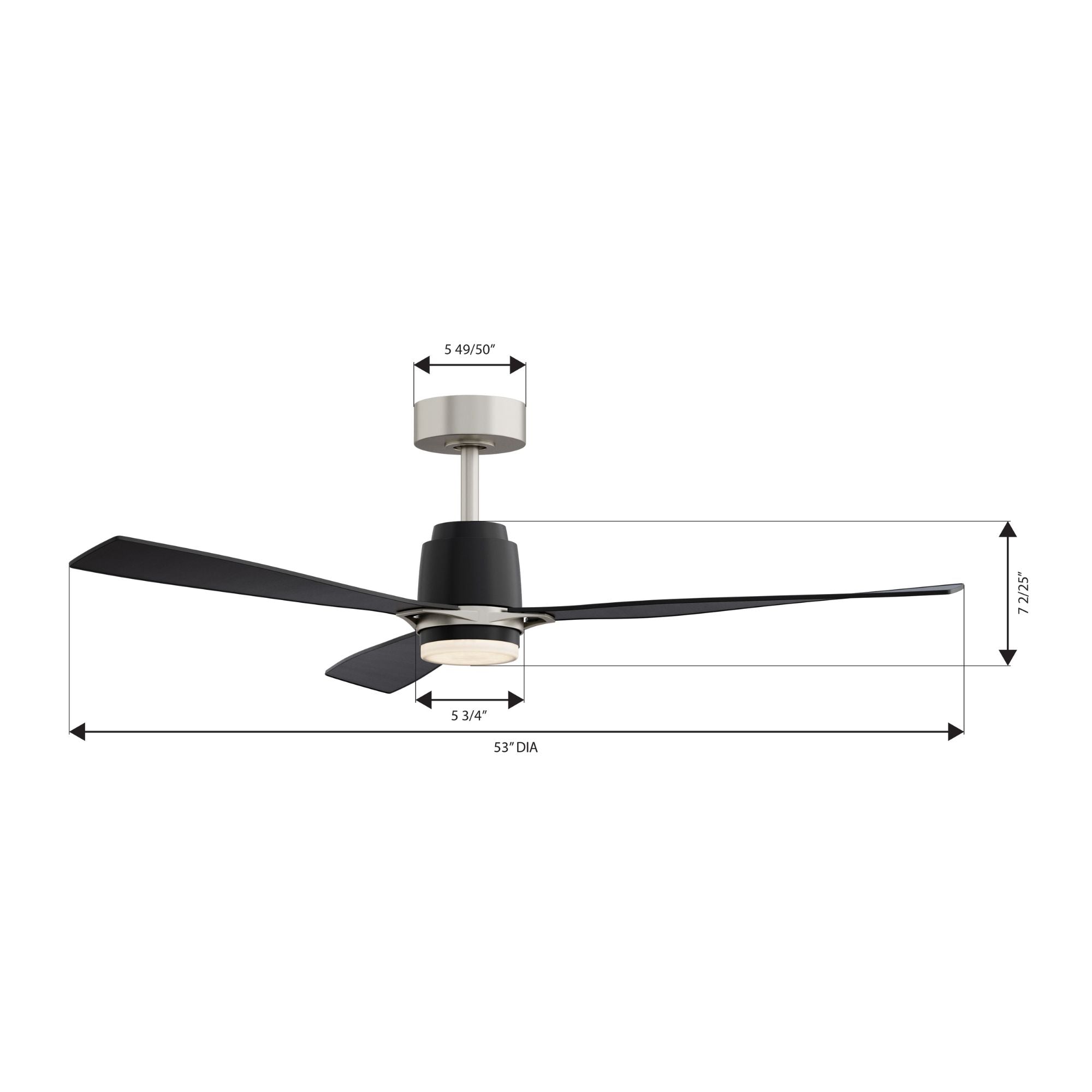 Minka Aire Foxden 53'' Smart Ceiling Fan with LED Light DC Motor Brushed Nickel