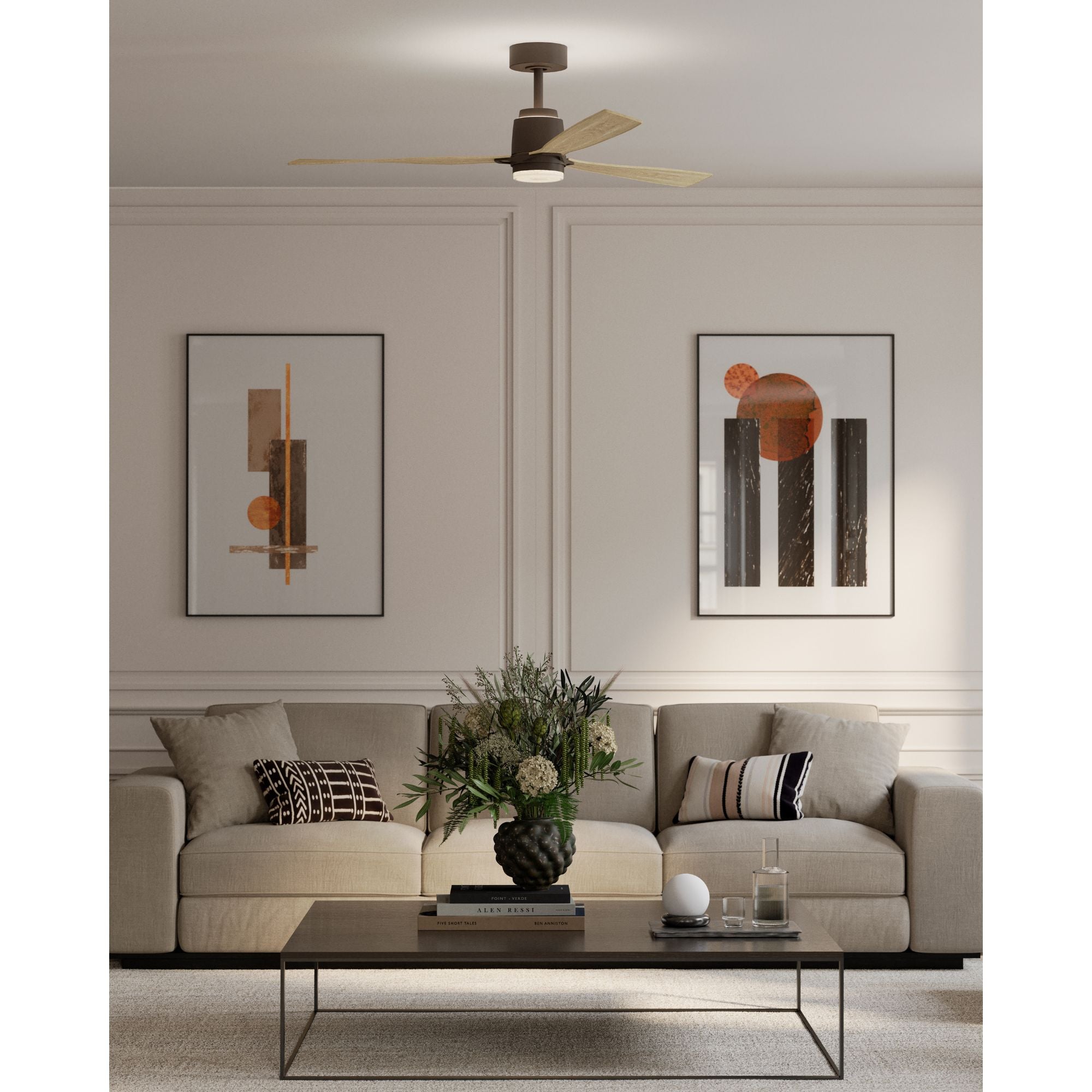 Minka Aire Foxden 53'' Smart Ceiling Fan with LED Light DC Motor Dark Bronze