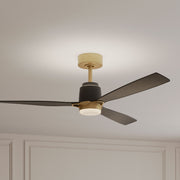 Minka Aire Foxden 53'' Smart Ceiling Fan with LED Light DC Motor Legacy Brass/Coal Black
