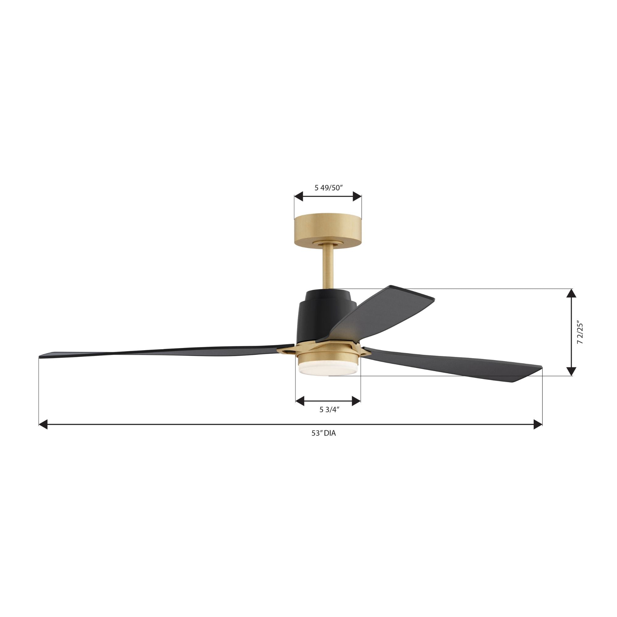 Minka Aire Foxden 53'' Smart Ceiling Fan with LED Light DC Motor Legacy Brass/Coal Black