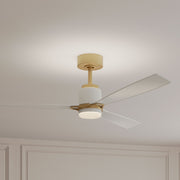 Minka Aire Foxden 53'' Smart Ceiling Fan with LED Light DC Motor Legacy Brass/Flat White