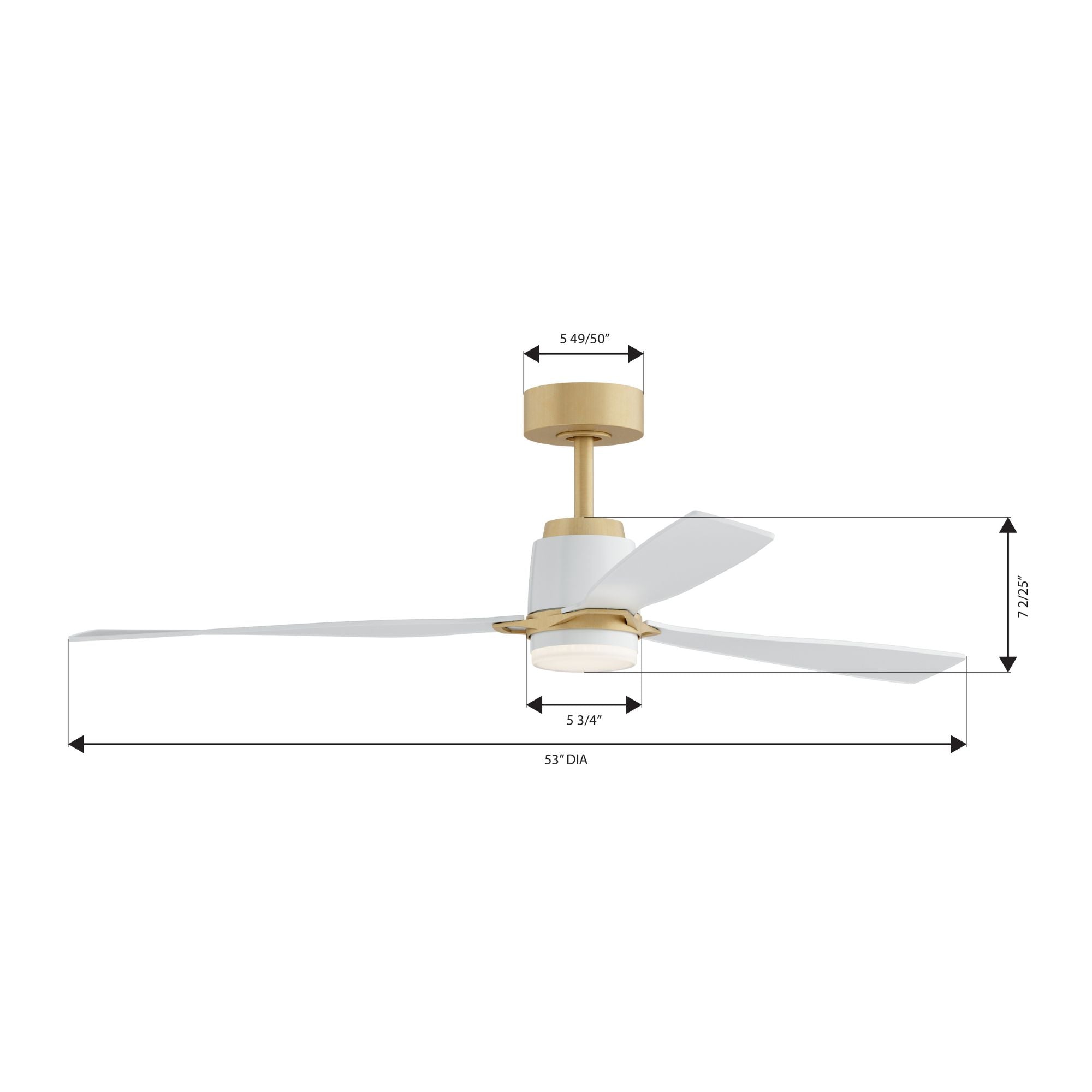 Minka Aire Foxden 53'' Smart Ceiling Fan with LED Light DC Motor Legacy Brass/Flat White