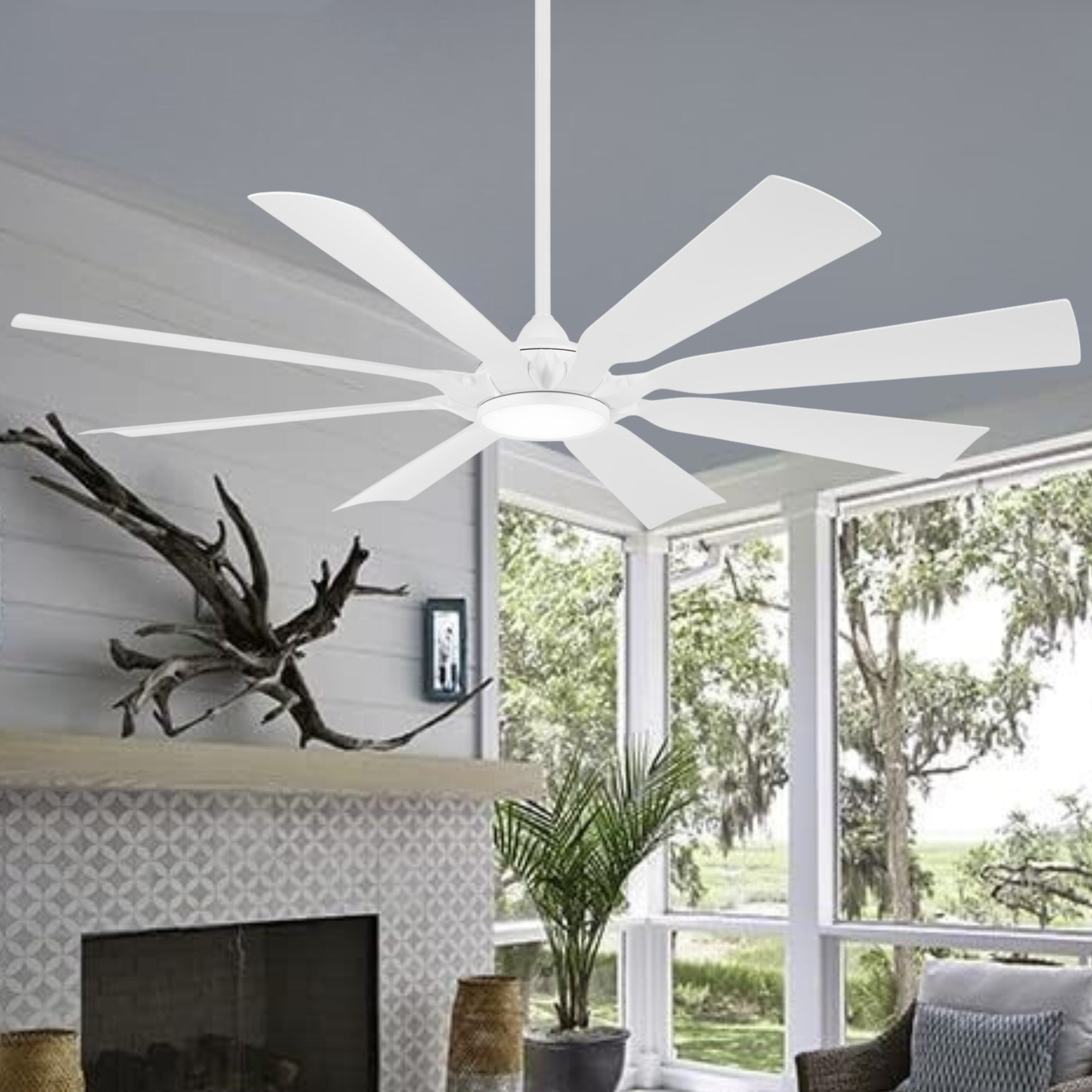 Future 65" Outdoor LED Ceiling Fan - Bees Lighting