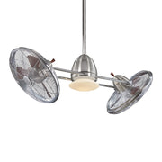 Gyro LED 42" Dual Ceiling Fan with Light and Wall Control, Brushed Nickel & Chrome