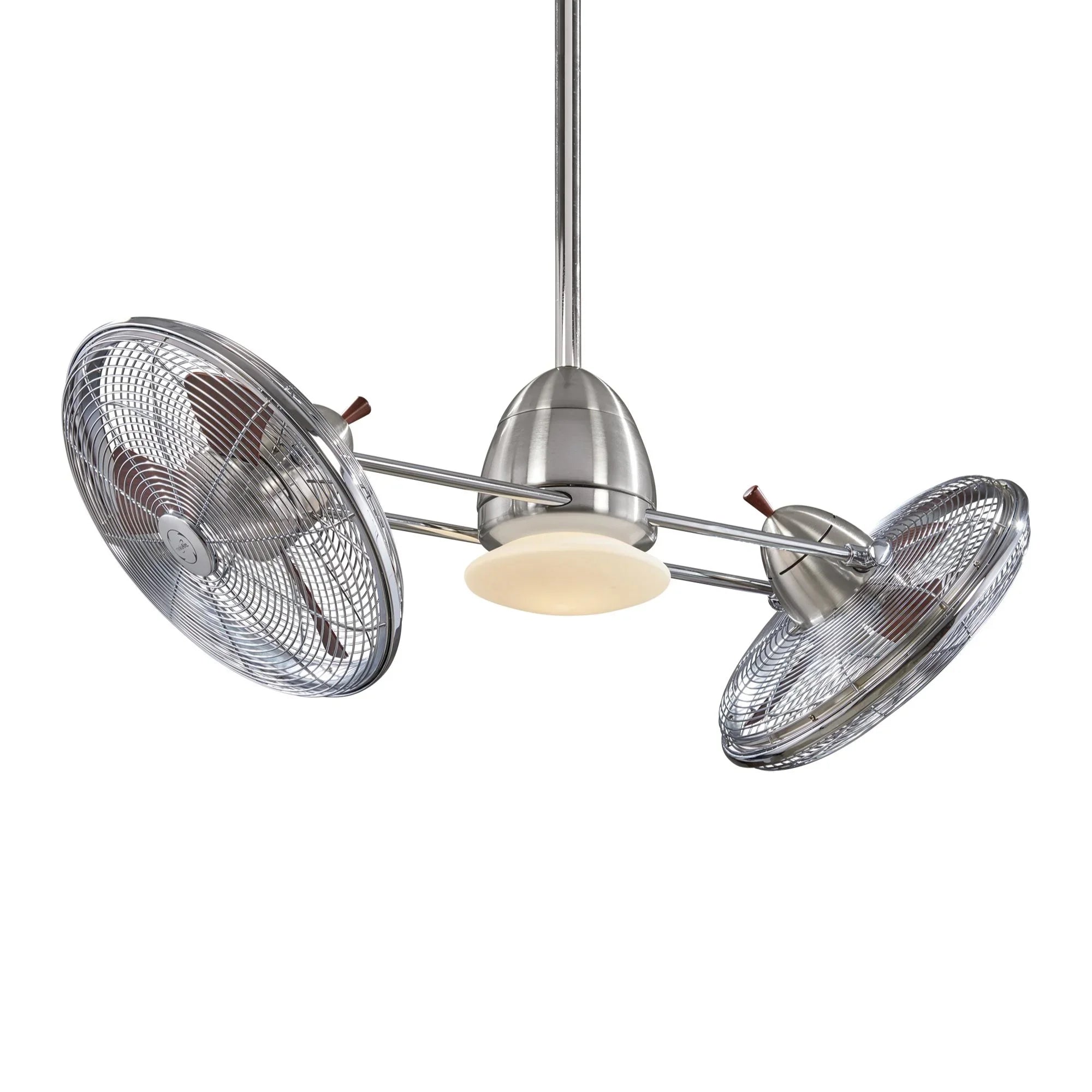 Gyro LED 42" Dual Ceiling Fan with Light and Wall Control, Brushed Nickel & Chrome