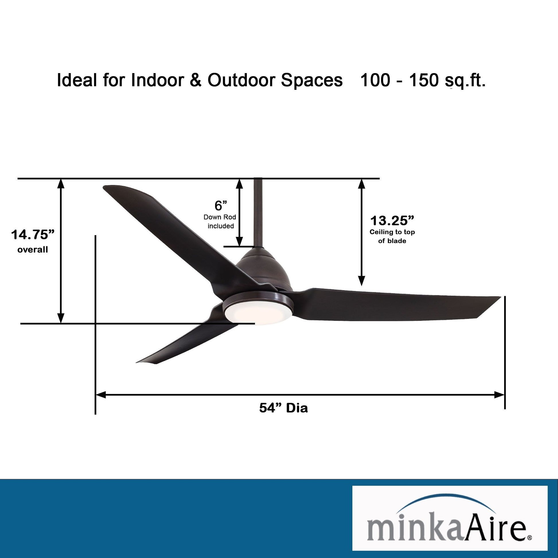 Java LED 54" Kocoa Wet Rated Ceiling Fan with Light and Remote - Bees Lighting