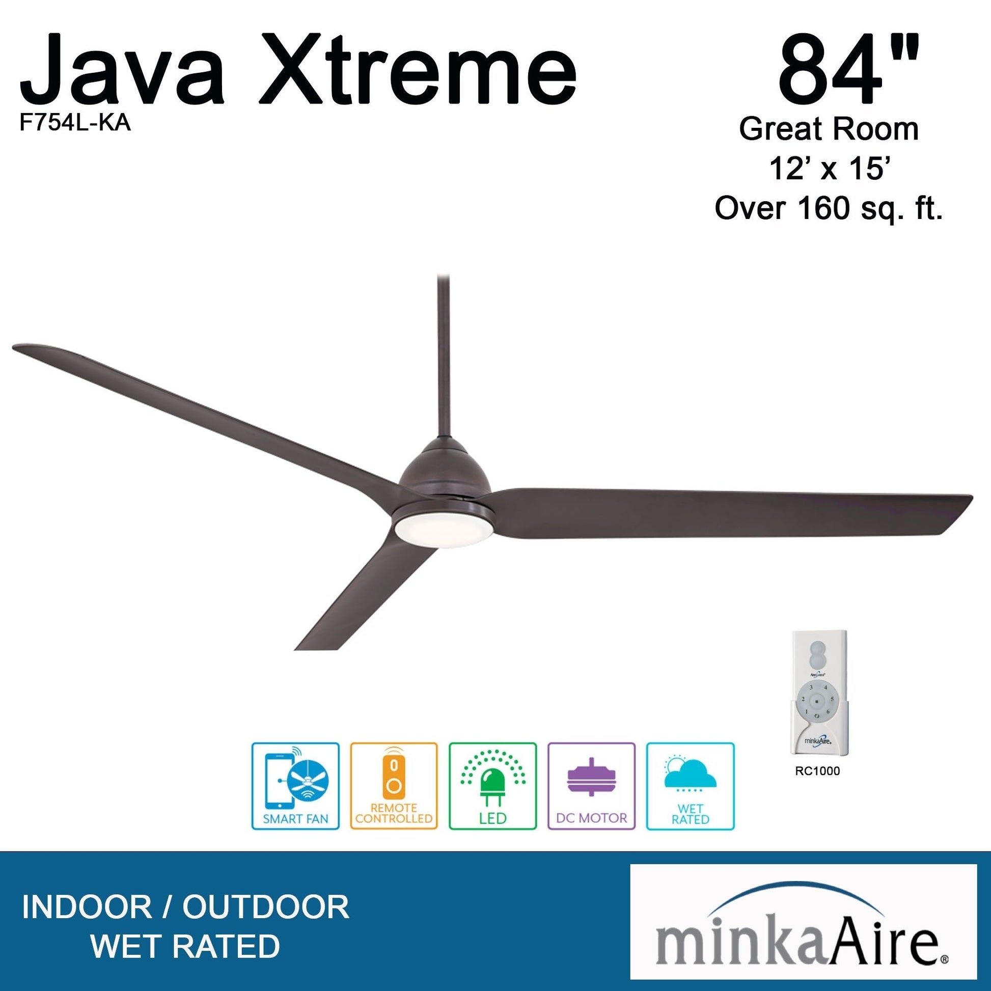 Java Xtreme 84" Kocoa LED Smart Ceiling Fan - Bees Lighting