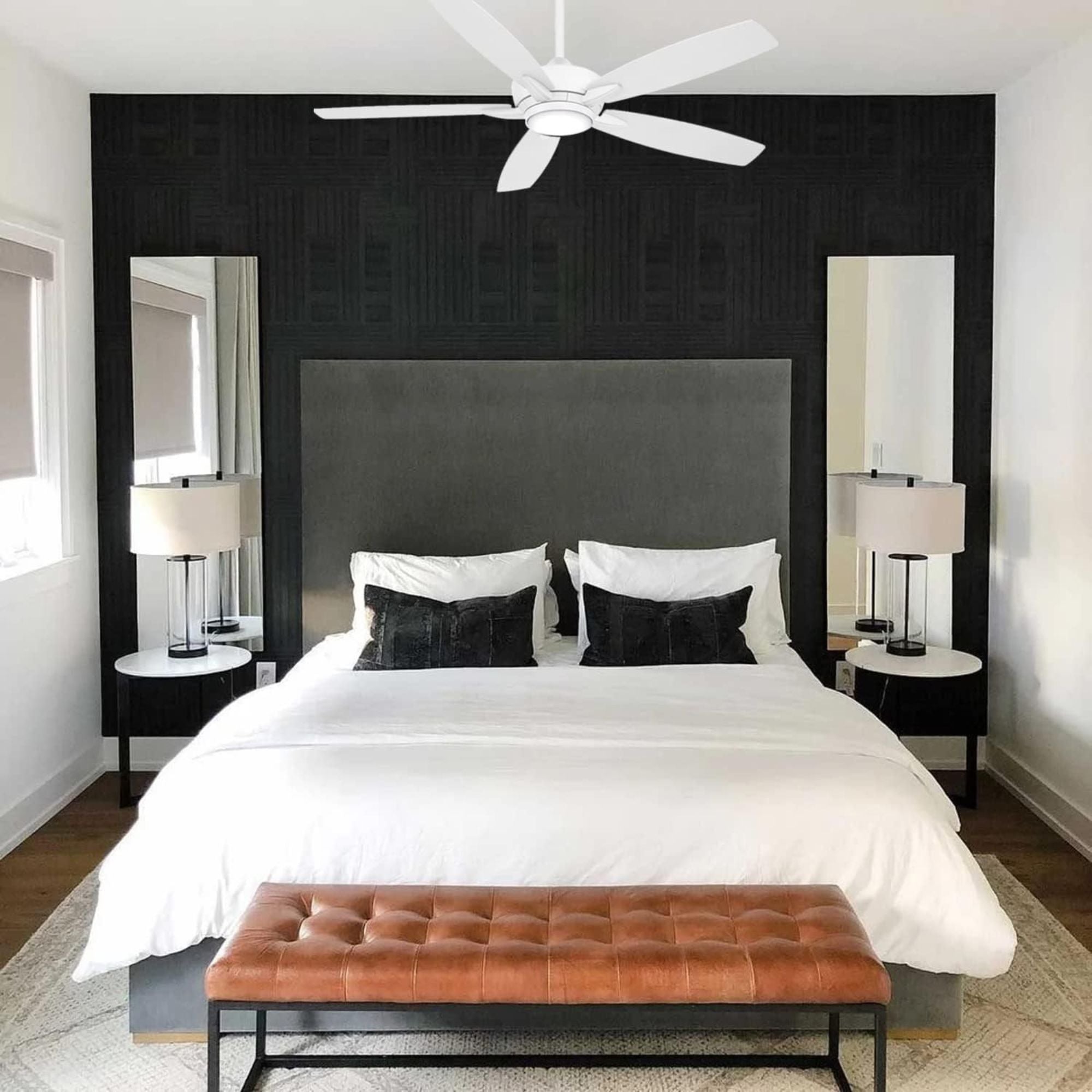 Kelvyn 52" Flat White Indoor LED Ceiling Fan with Remote Control - Bees Lighting