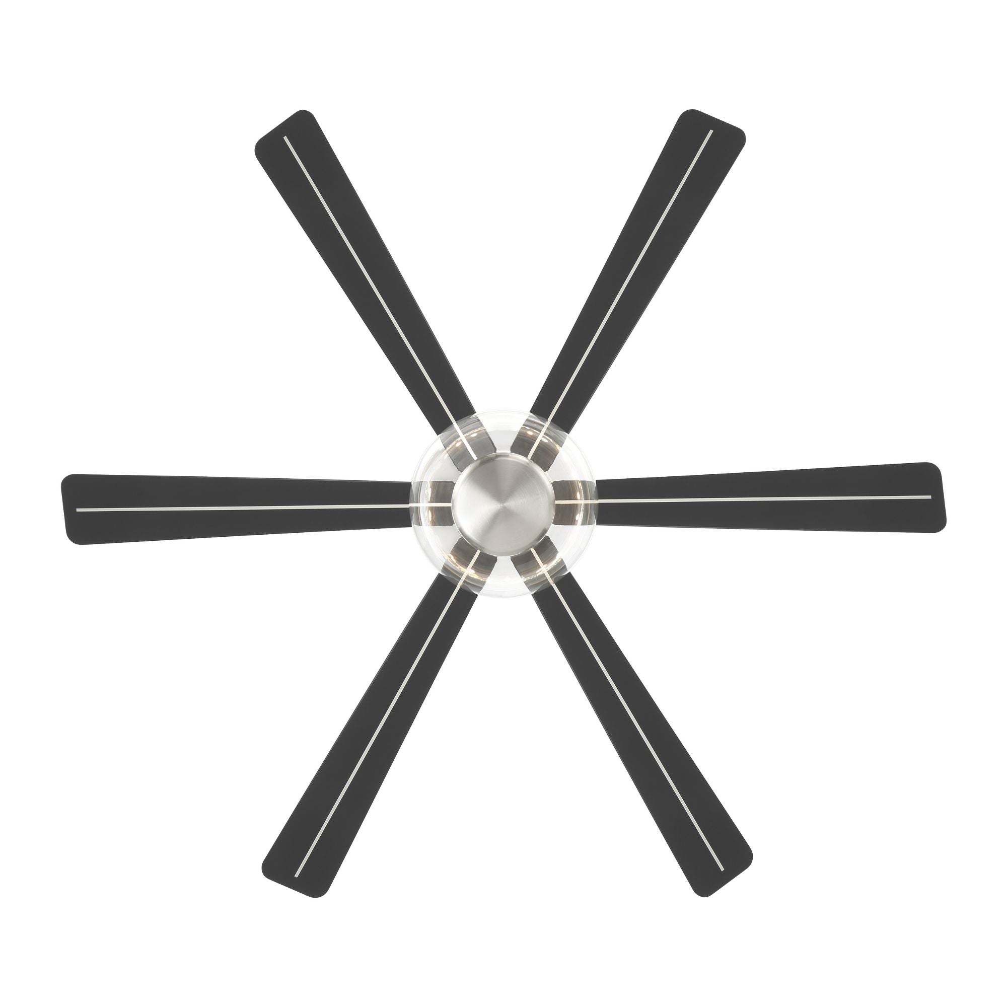Ligero 60" 5-CCT LED Smart Ceiling Fan, Brushed Nickel with Coal Blades and Clear Glass