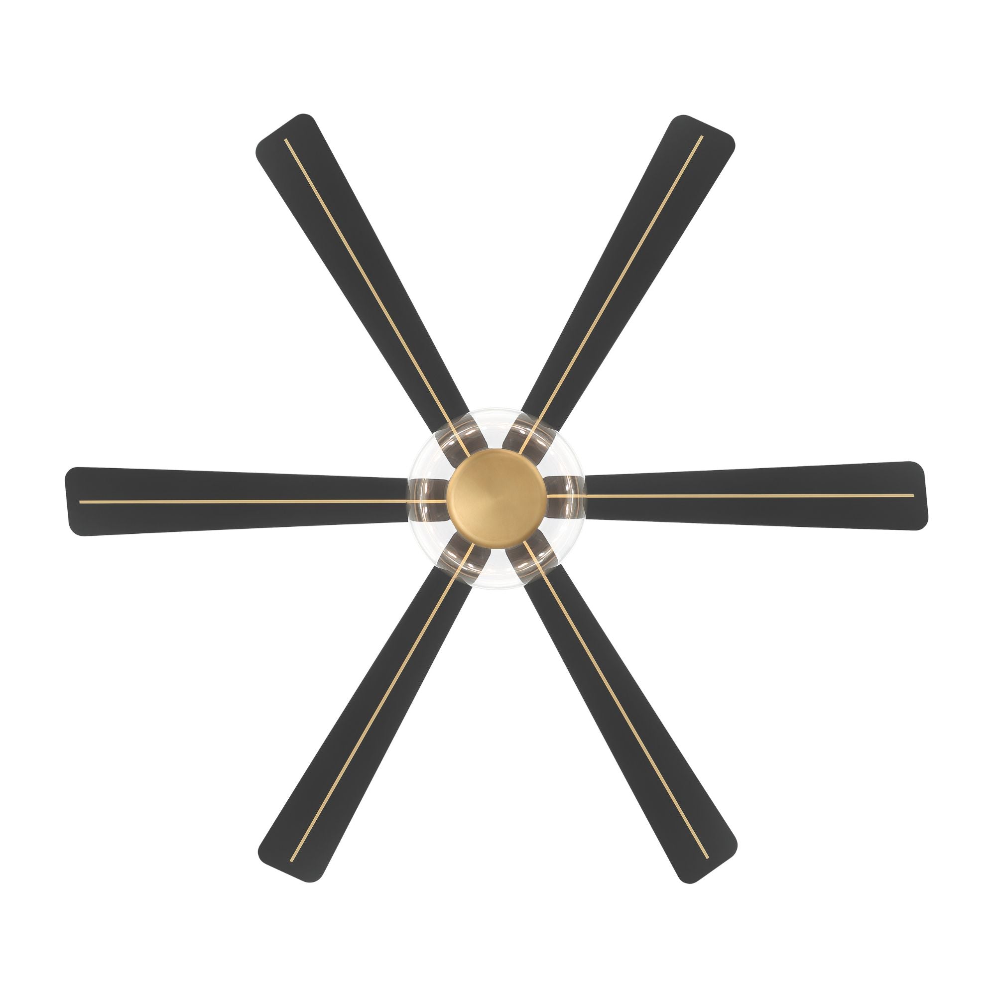Ligero 60" 5-CCT LED Smart Ceiling Fan, Heritage Brass with Coal Blades and Clear Glass