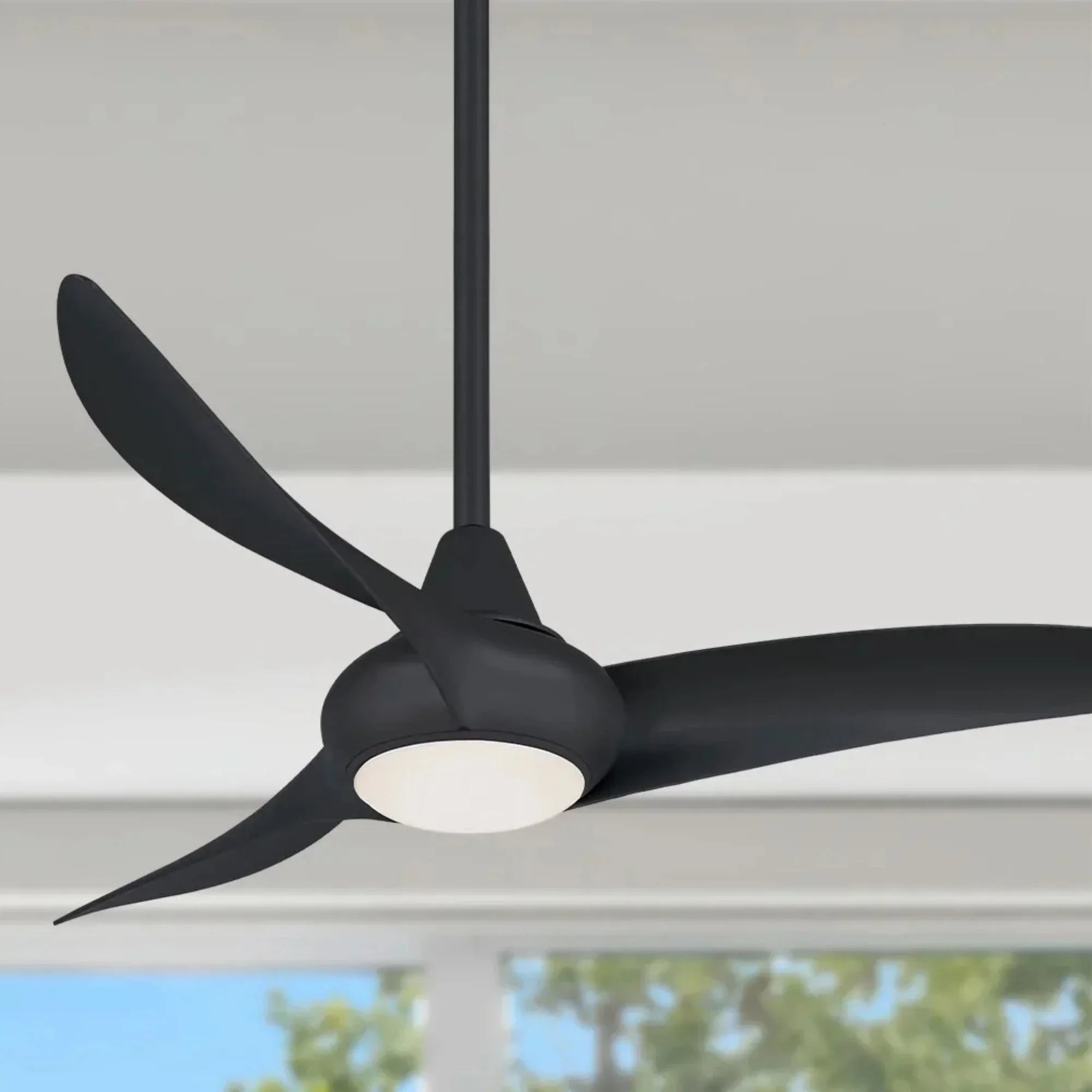 Light Wave LED 44" 3-Blade Black Coal Ceiling Fan with Light and Remote