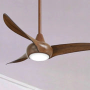 Light Wave LED 44" 3-Blade Distressed Koa Ceiling Fan with Light and Remote