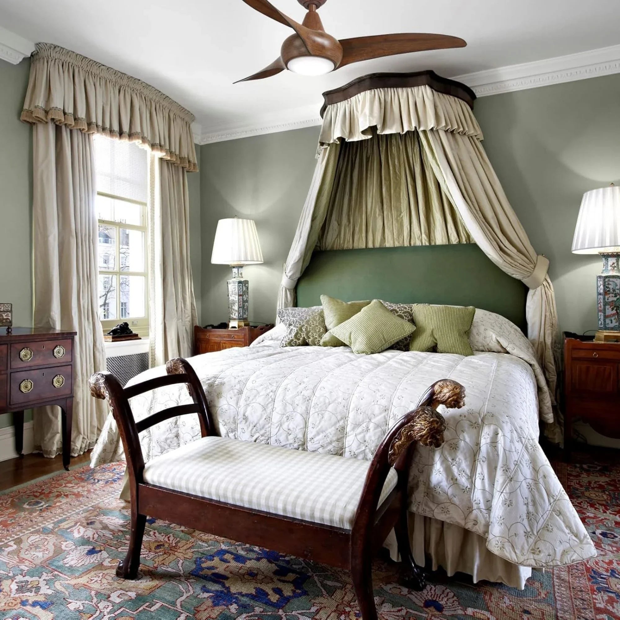 Light Wave LED 44" 3-Blade Distressed Koa Ceiling Fan with Light and Remote