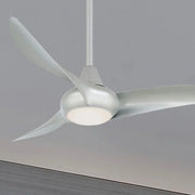 Light Wave LED 44" 3-Blade Silver Ceiling Fan with Light and Remote