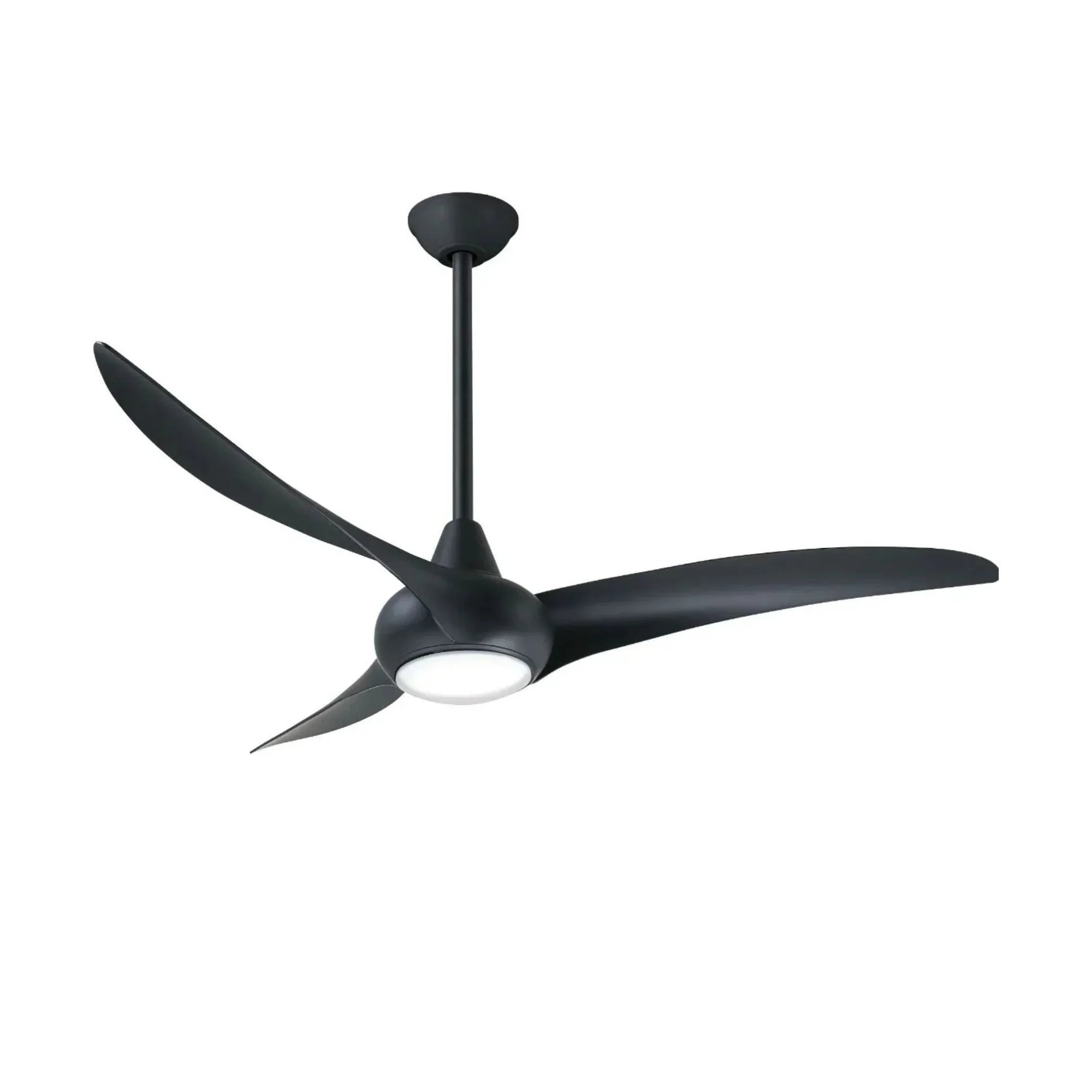 Light Wave LED 52" Black Coal Modern Ceiling Fan with Light and Remote