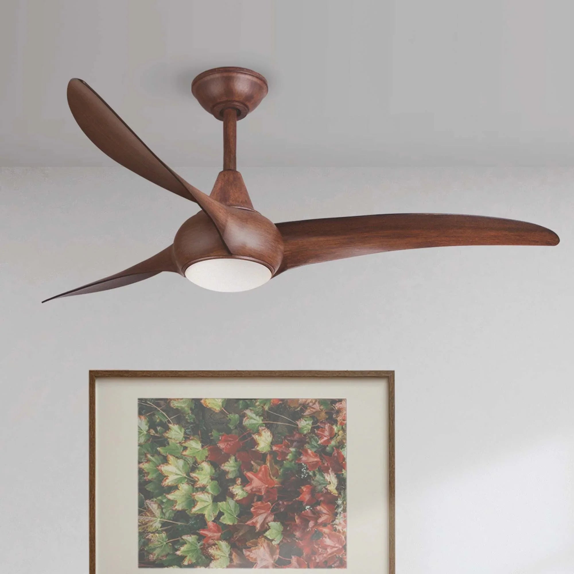Light Wave LED 52" Distressed Koa Modern Ceiling Fan with Light and Remote