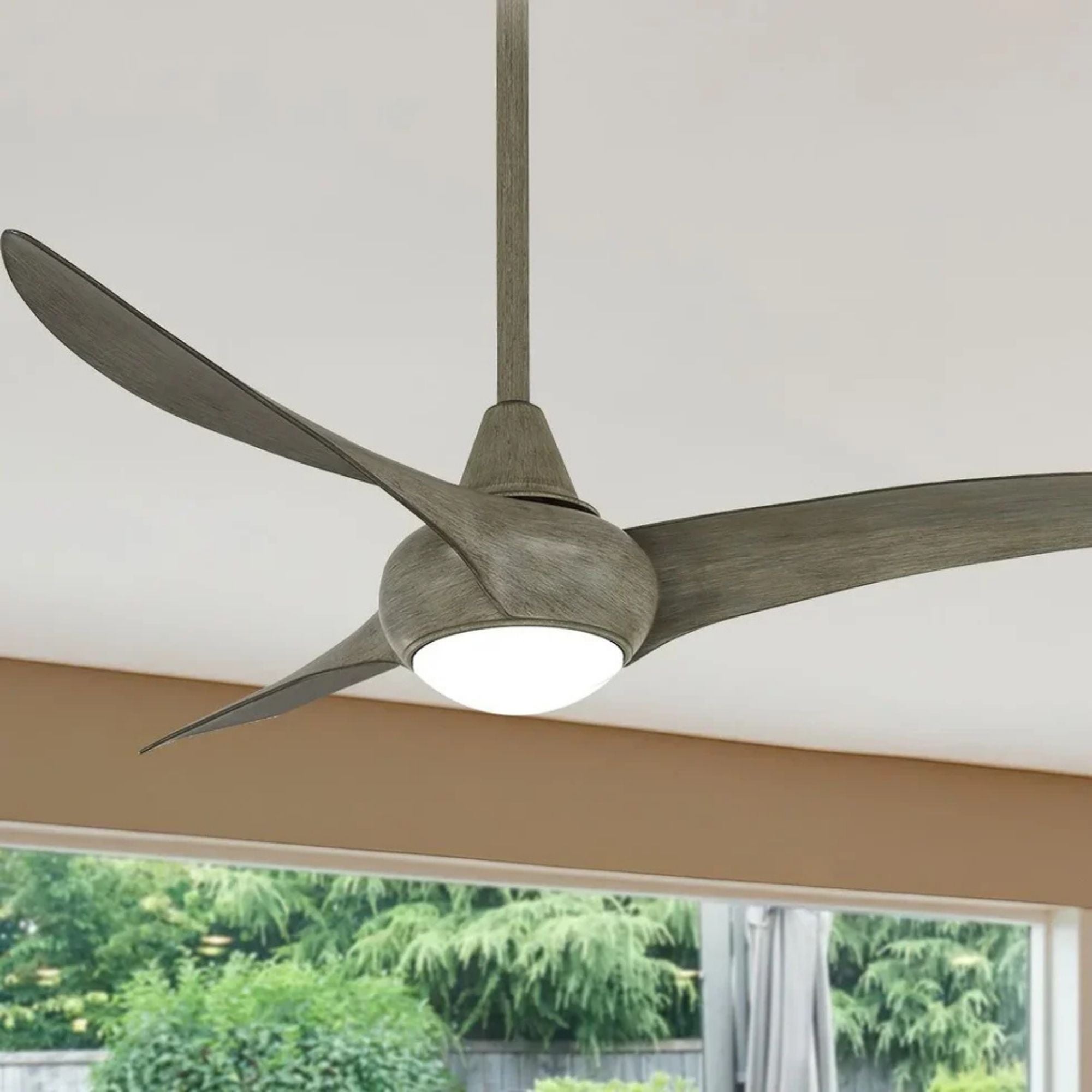 Light Wave LED 52" Driftwood Modern Ceiling Fan with Light and Remote