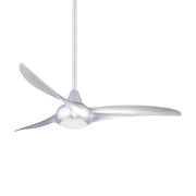 Light Wave LED 52" Silver Modern Ceiling Fan with Light and Remote