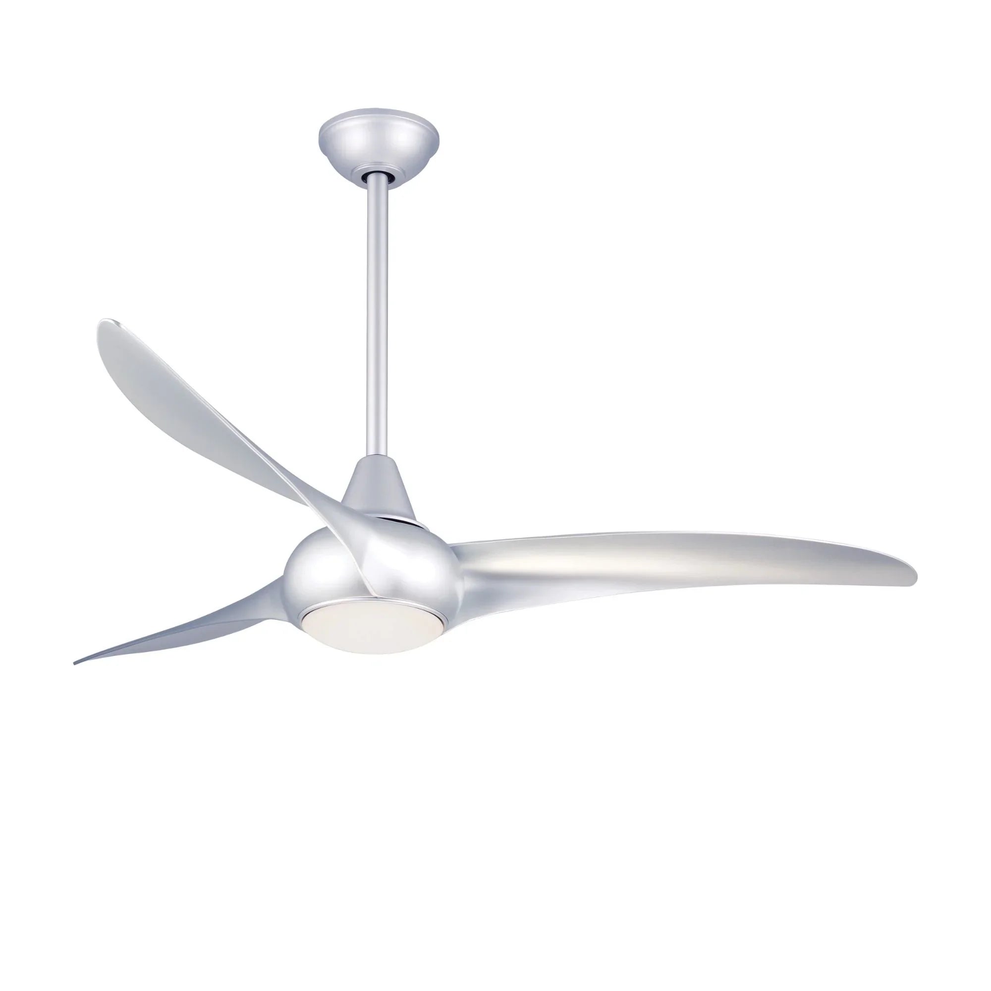 Light Wave LED 52" Silver Modern Ceiling Fan with Light and Remote