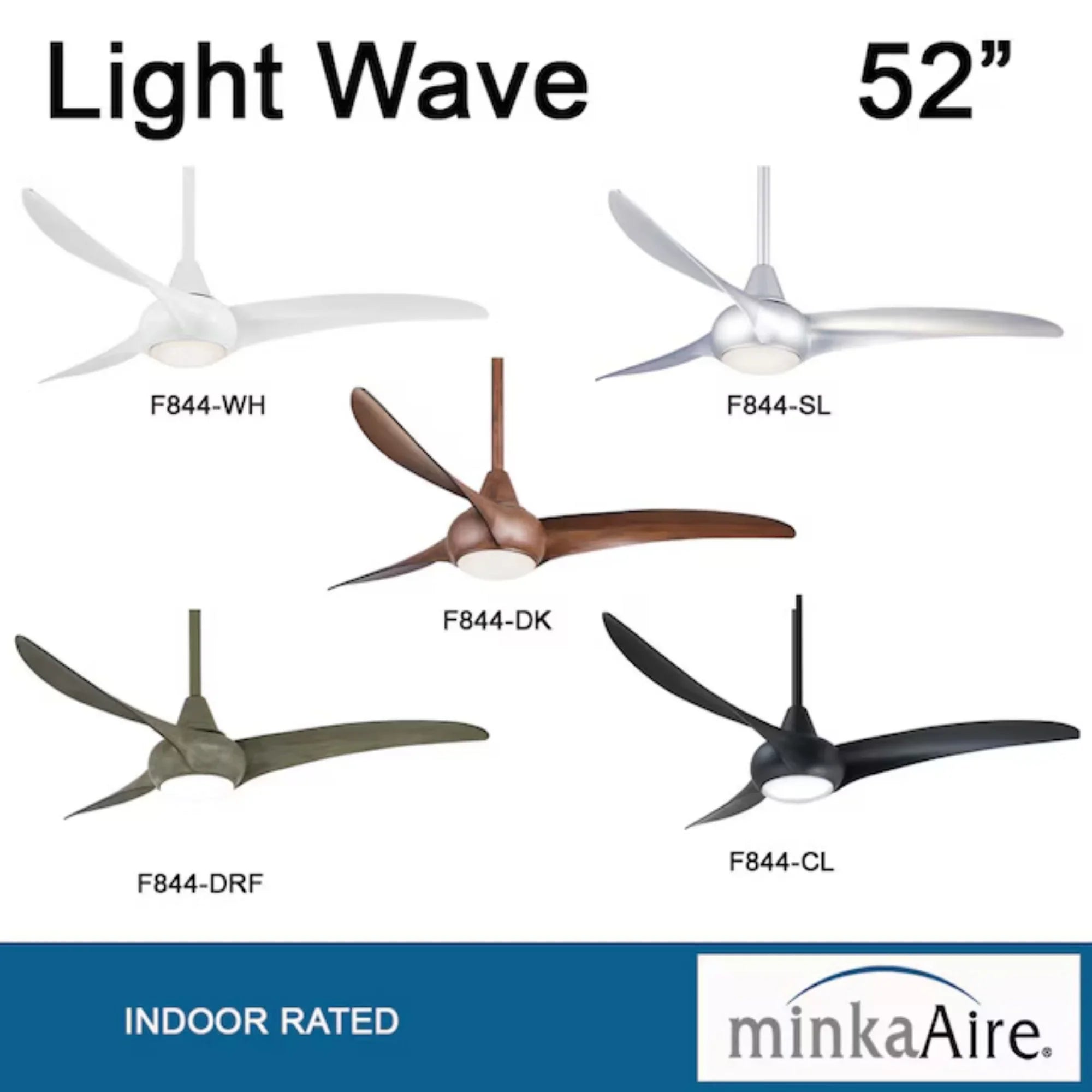 Light Wave LED 52" Silver Modern Ceiling Fan with Light and Remote