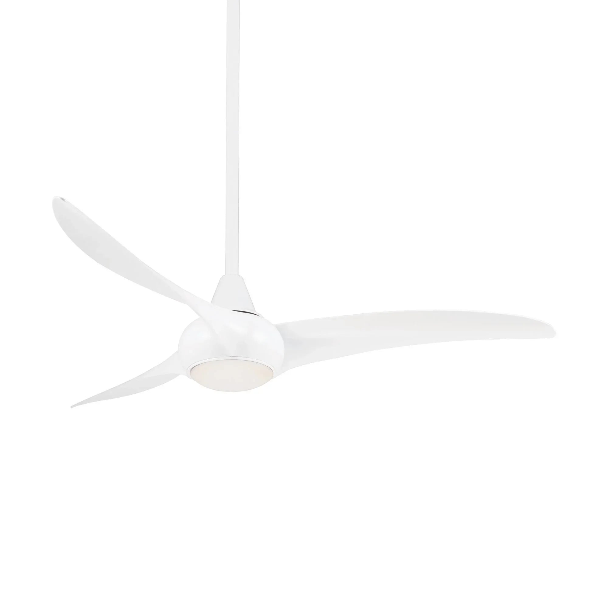 Light Wave LED 52" White Modern Ceiling Fan with Light and Remote