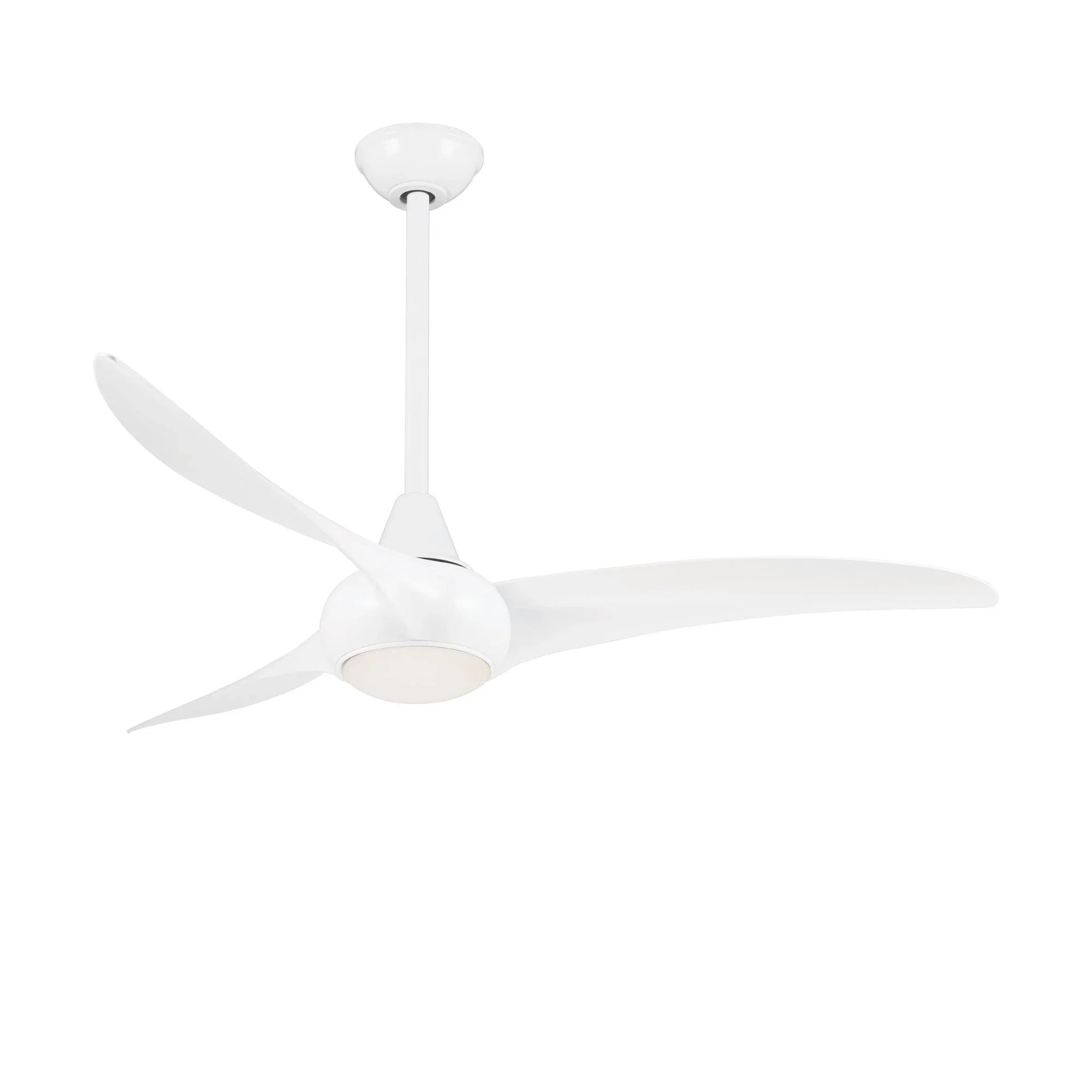 Light Wave LED 52" White Modern Ceiling Fan with Light and Remote