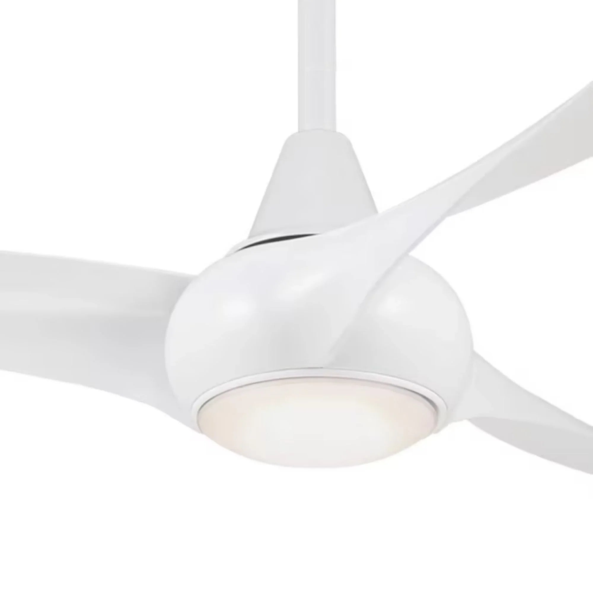 Light Wave LED 52" White Modern Ceiling Fan with Light and Remote