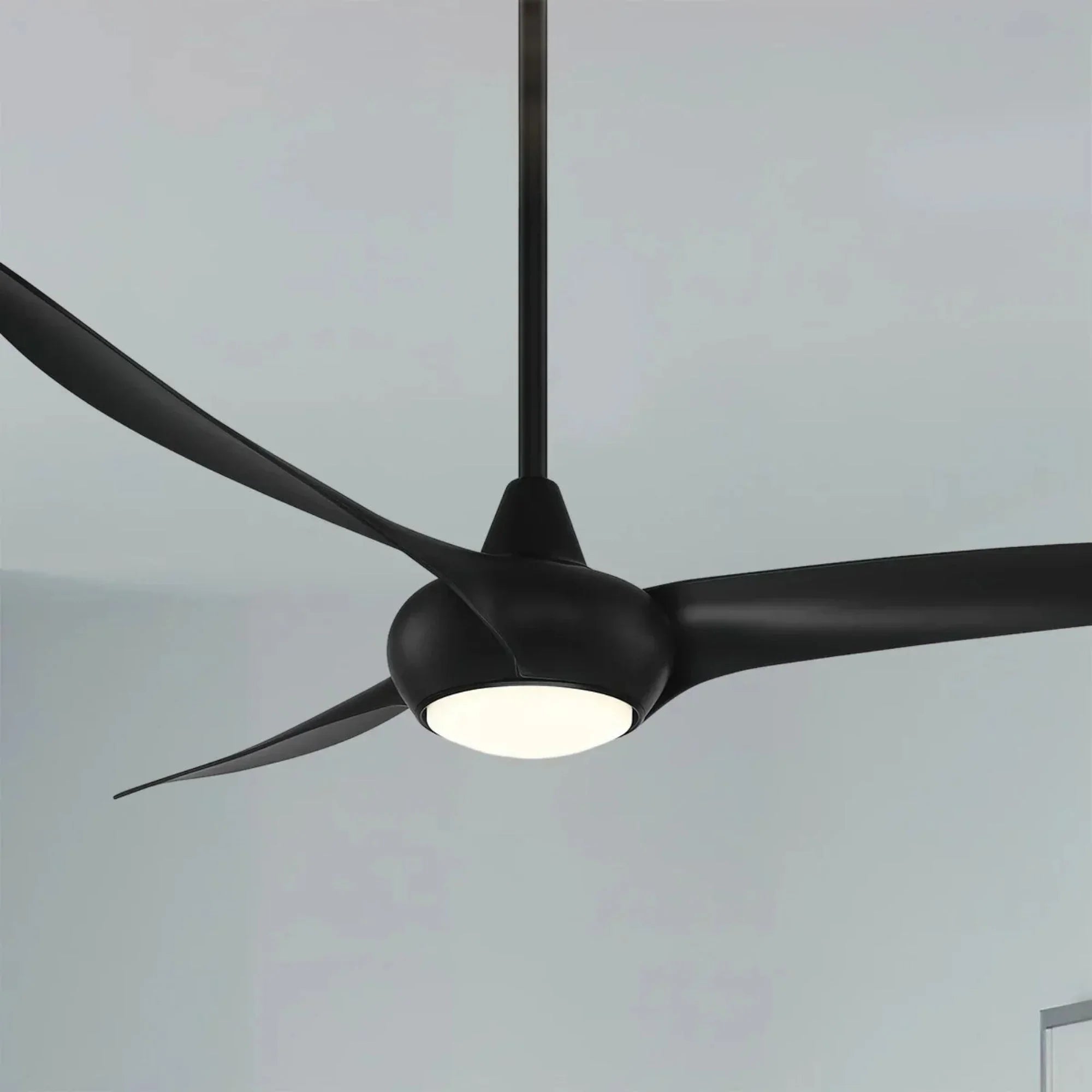 Light Wave LED 65" Black Coal Large Ceiling Fan with Light and Remote
