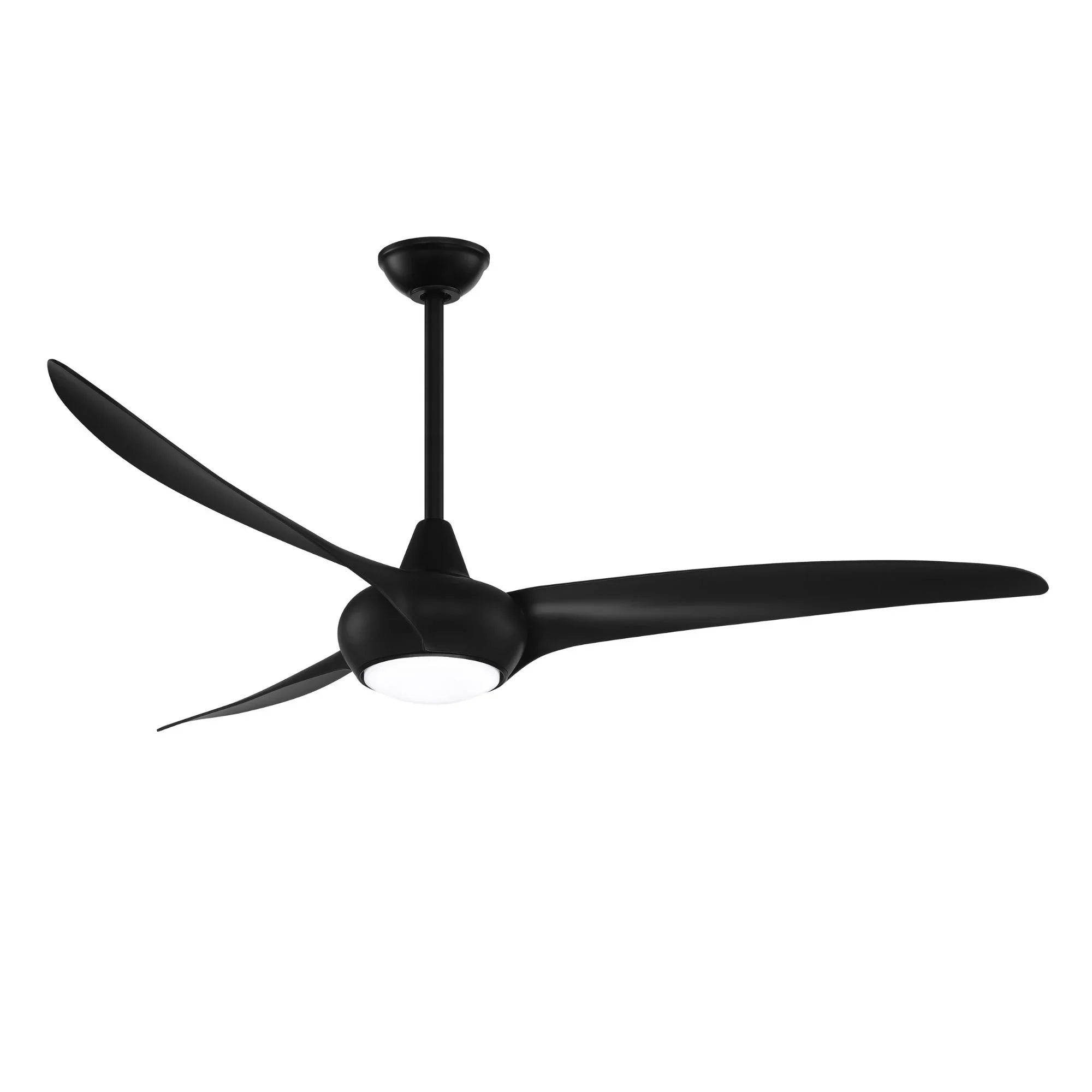 Light Wave LED 65" Black Coal Large Ceiling Fan with Light and Remote