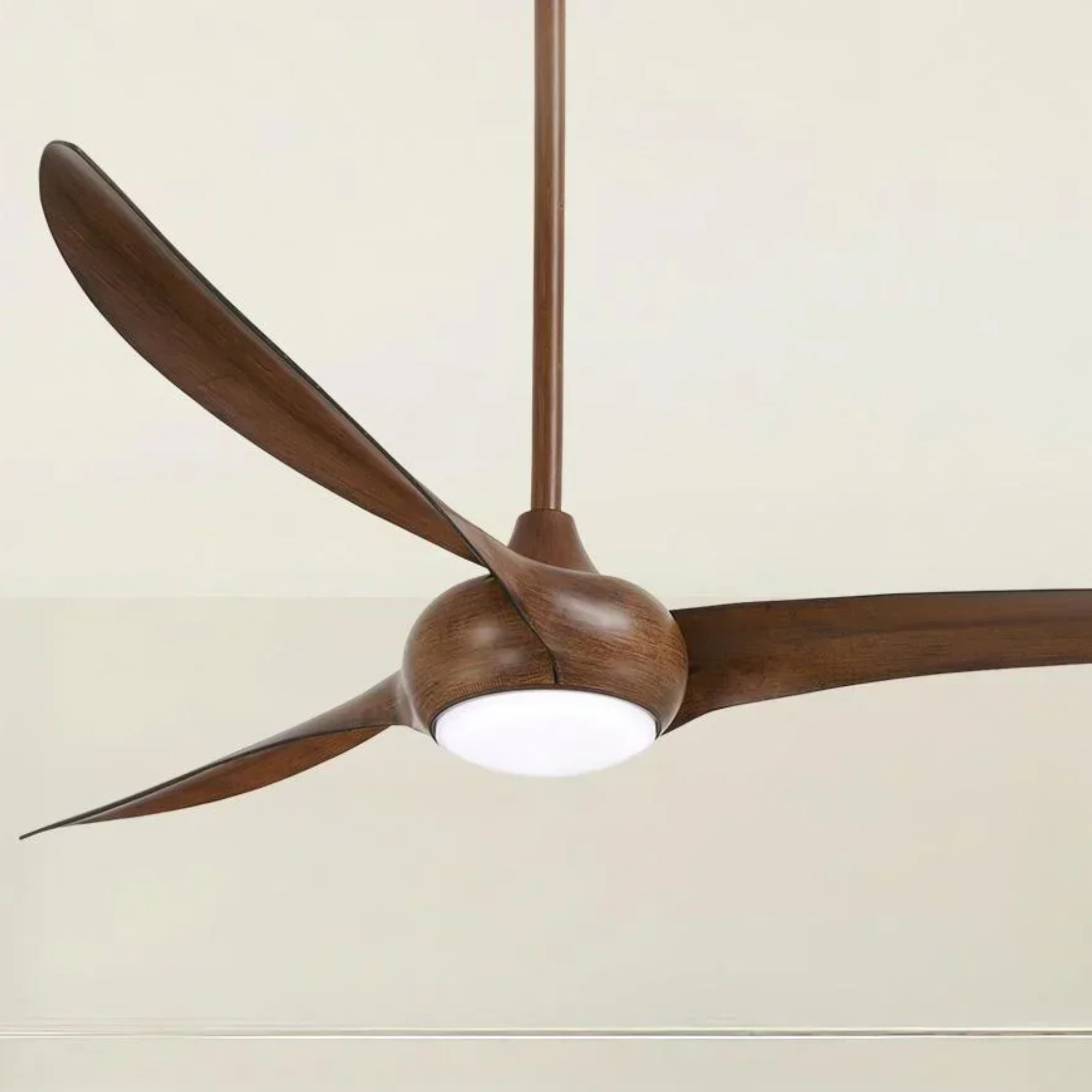 Light Wave LED 65" Distressed Koa Large Ceiling Fan with Light and Remote