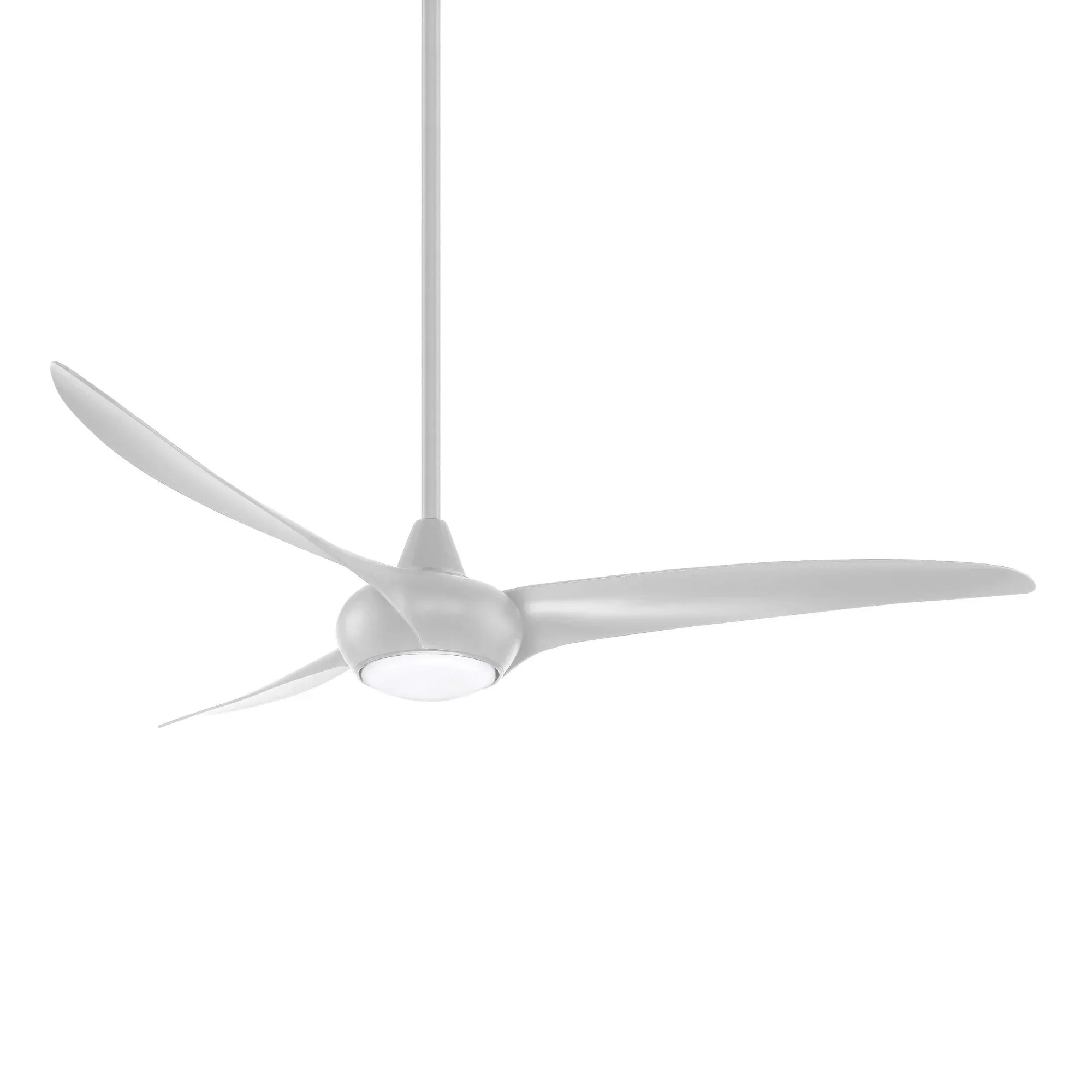 Light Wave LED 65" Silver Large Ceiling Fan with Light and Remote