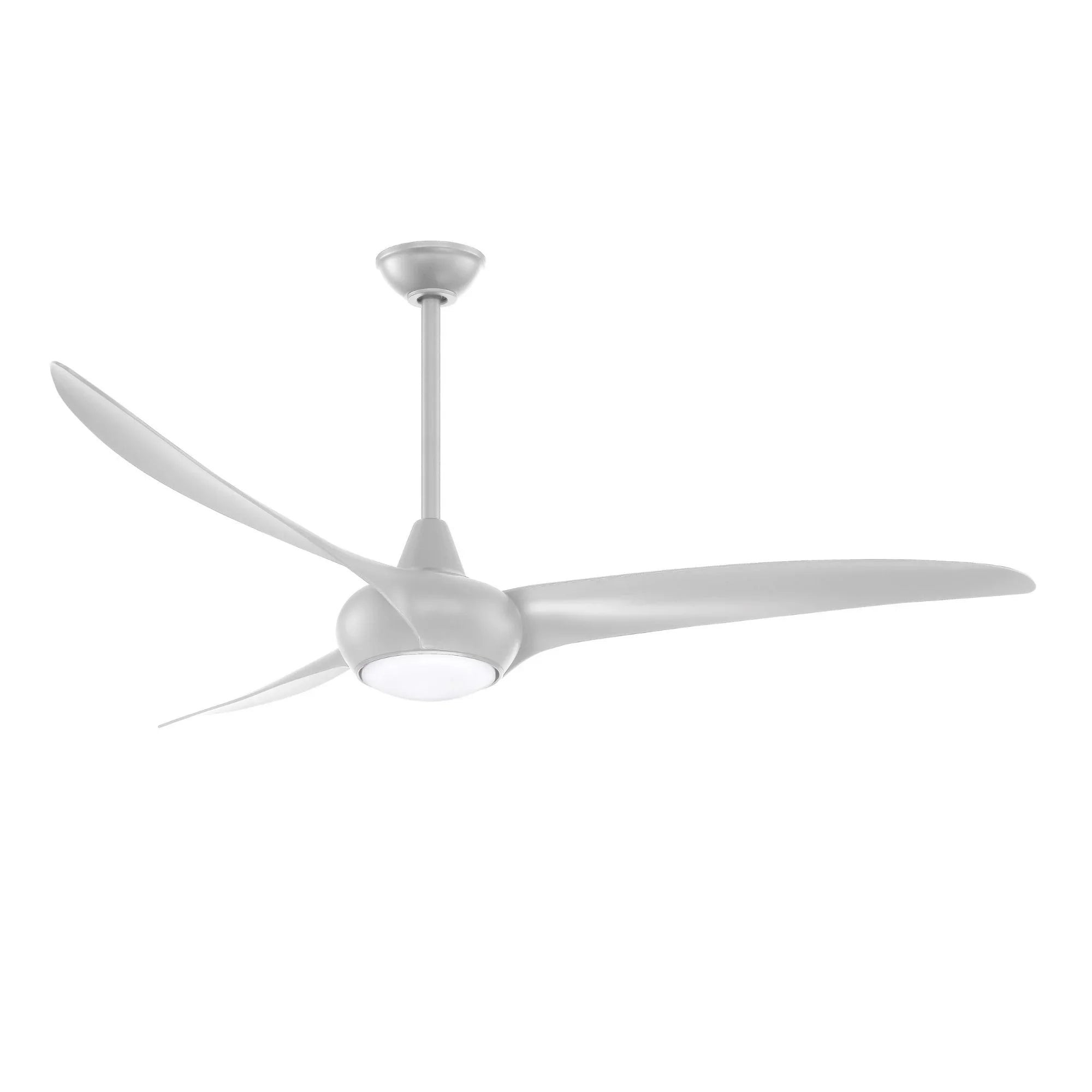 Light Wave LED 65" Silver Large Ceiling Fan with Light and Remote