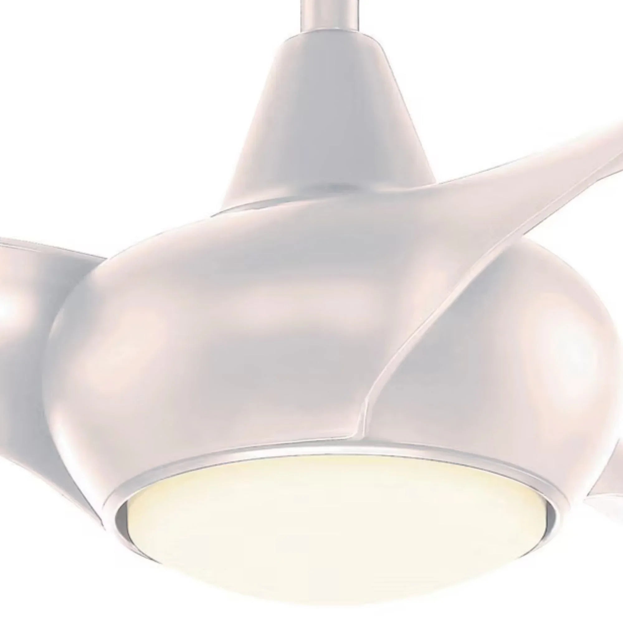 Light Wave LED 65" Silver Large Ceiling Fan with Light and Remote