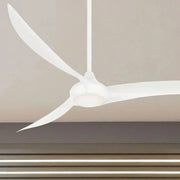 Light Wave LED 65" White Large Ceiling Fan with Light and Remote