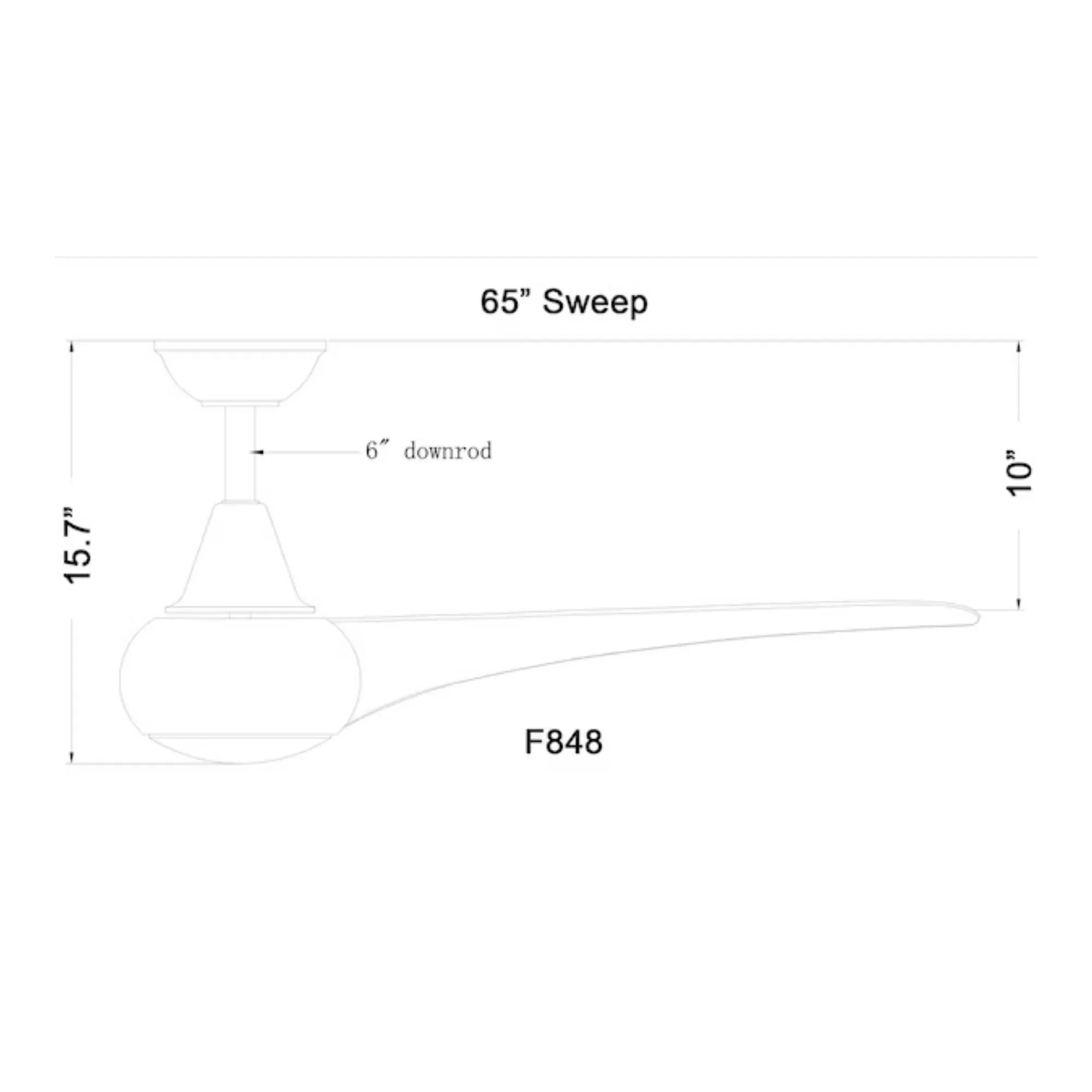 Light Wave LED 65" White Large Ceiling Fan with Light and Remote