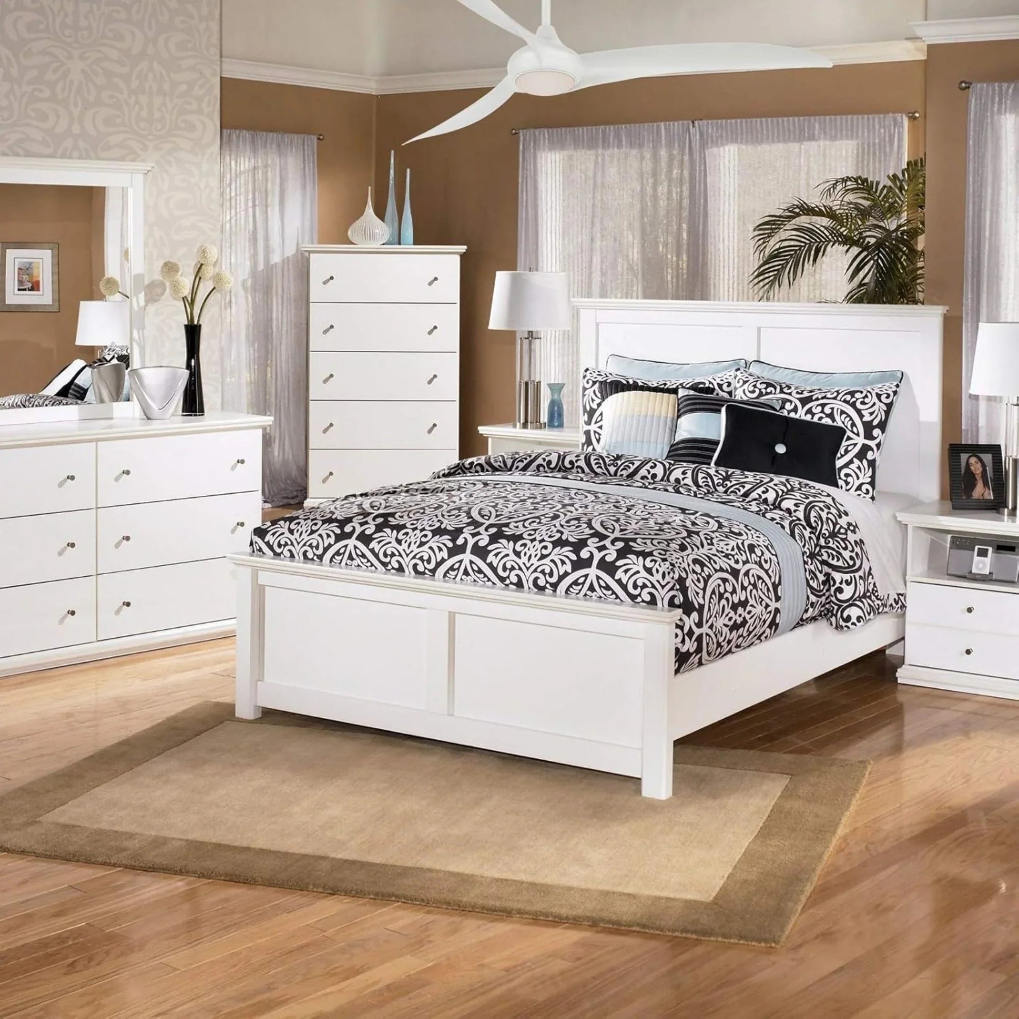 Light Wave LED 65" White Large Ceiling Fan with Light and Remote