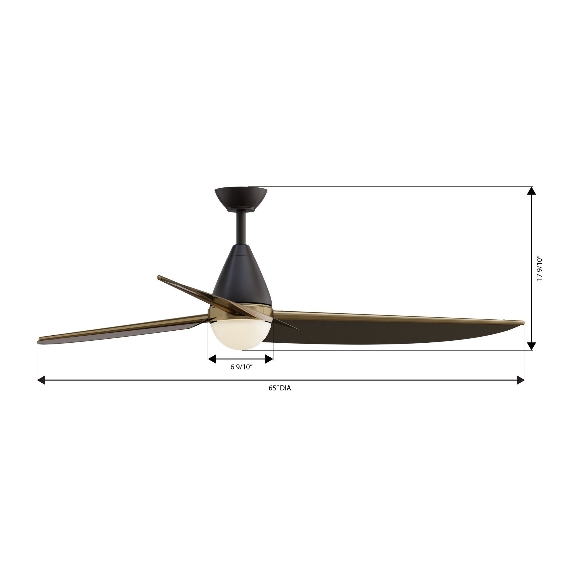 Minka Aire Lirden 65'' Ceiling Fan with LED Light DC Motor Dark Bronze