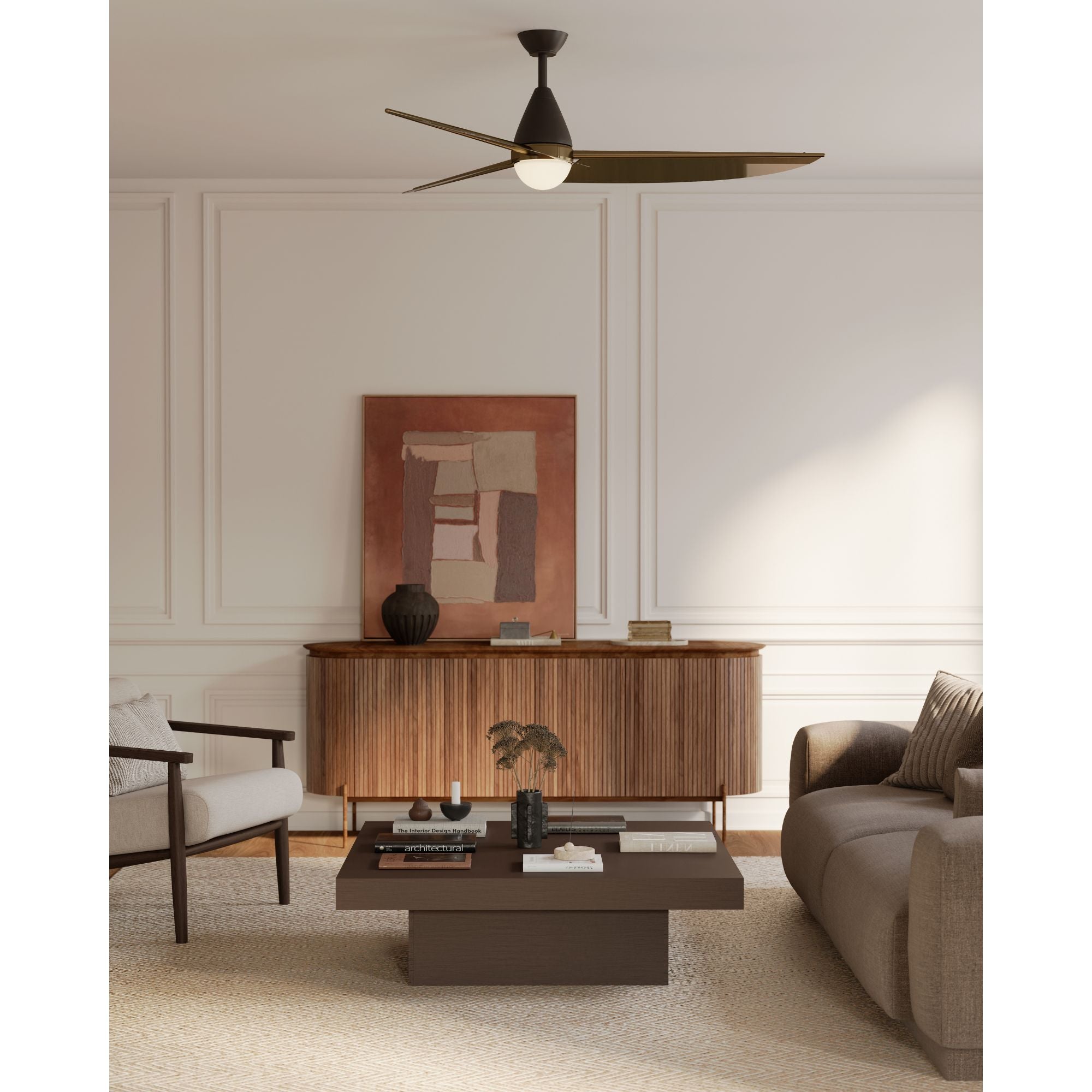 Minka Aire Lirden 65'' Ceiling Fan with LED Light DC Motor Dark Bronze