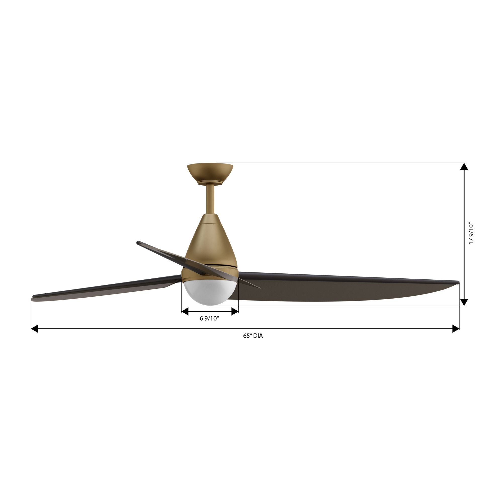 Minka Aire Lirden 65'' Smart Ceiling Fan with LED Light DC Motor Heritage Brass/Dark Bronze