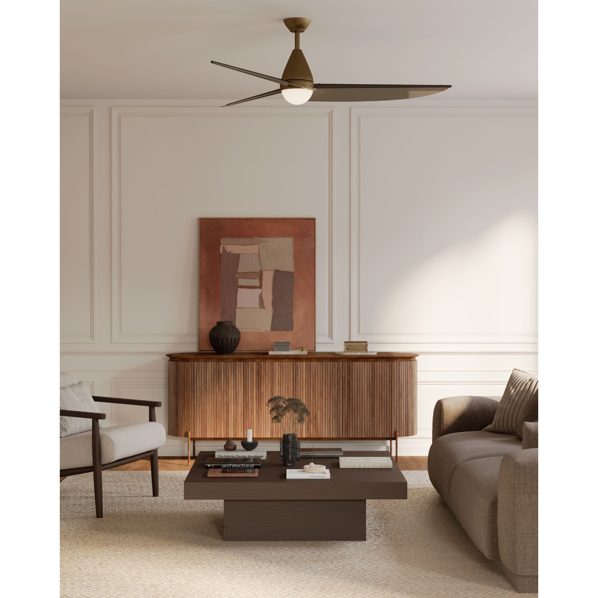 Minka Aire Lirden 65'' Smart Ceiling Fan with LED Light DC Motor Heritage Brass/Dark Bronze