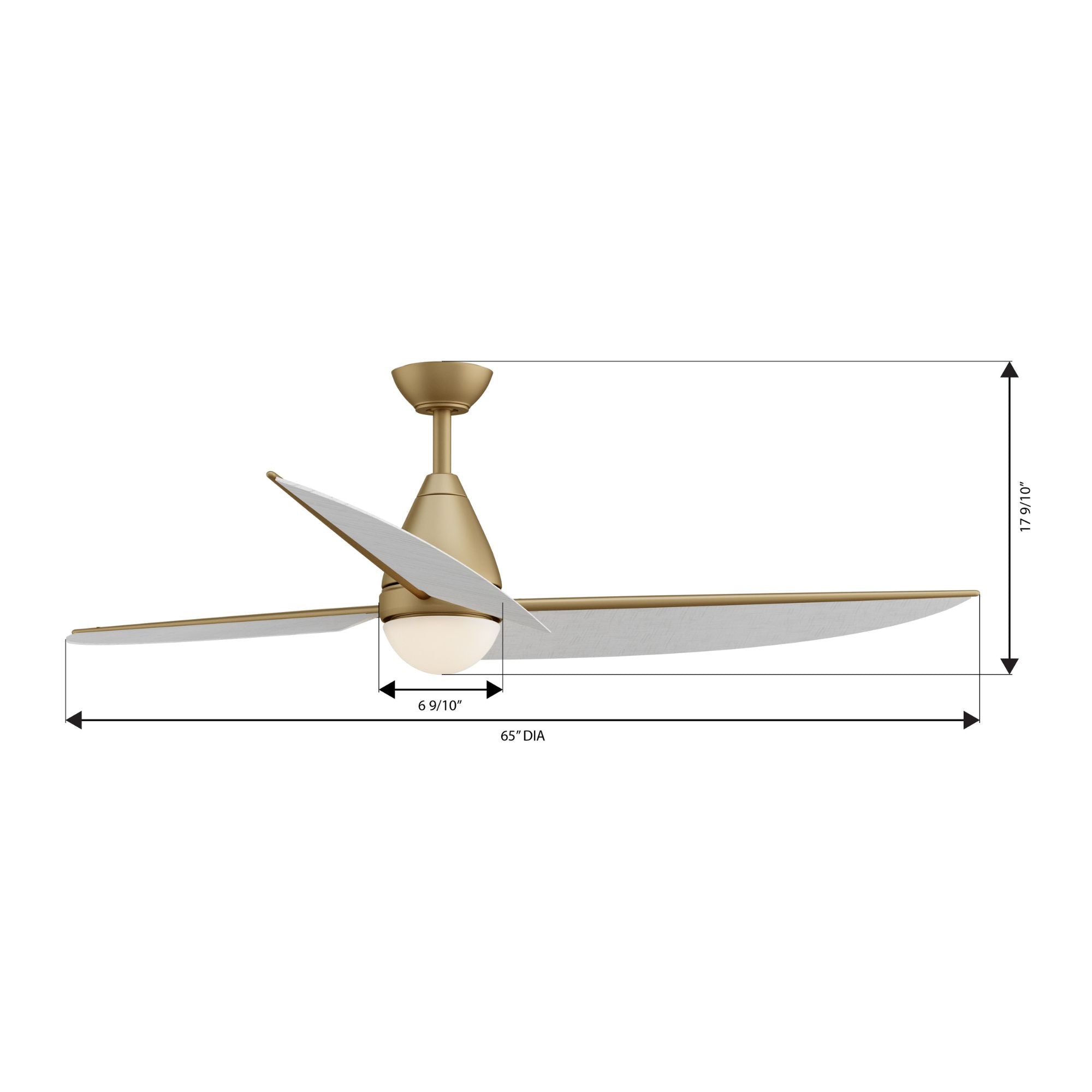 Minka Aire Lirden 65'' Smart Ceiling Fan with LED Light DC Motor Heritage Brass