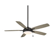 Lun-Aire LED 54" Black Coal & Seashore Grey Ceiling Fan with Pull Chain - Bees Lighting