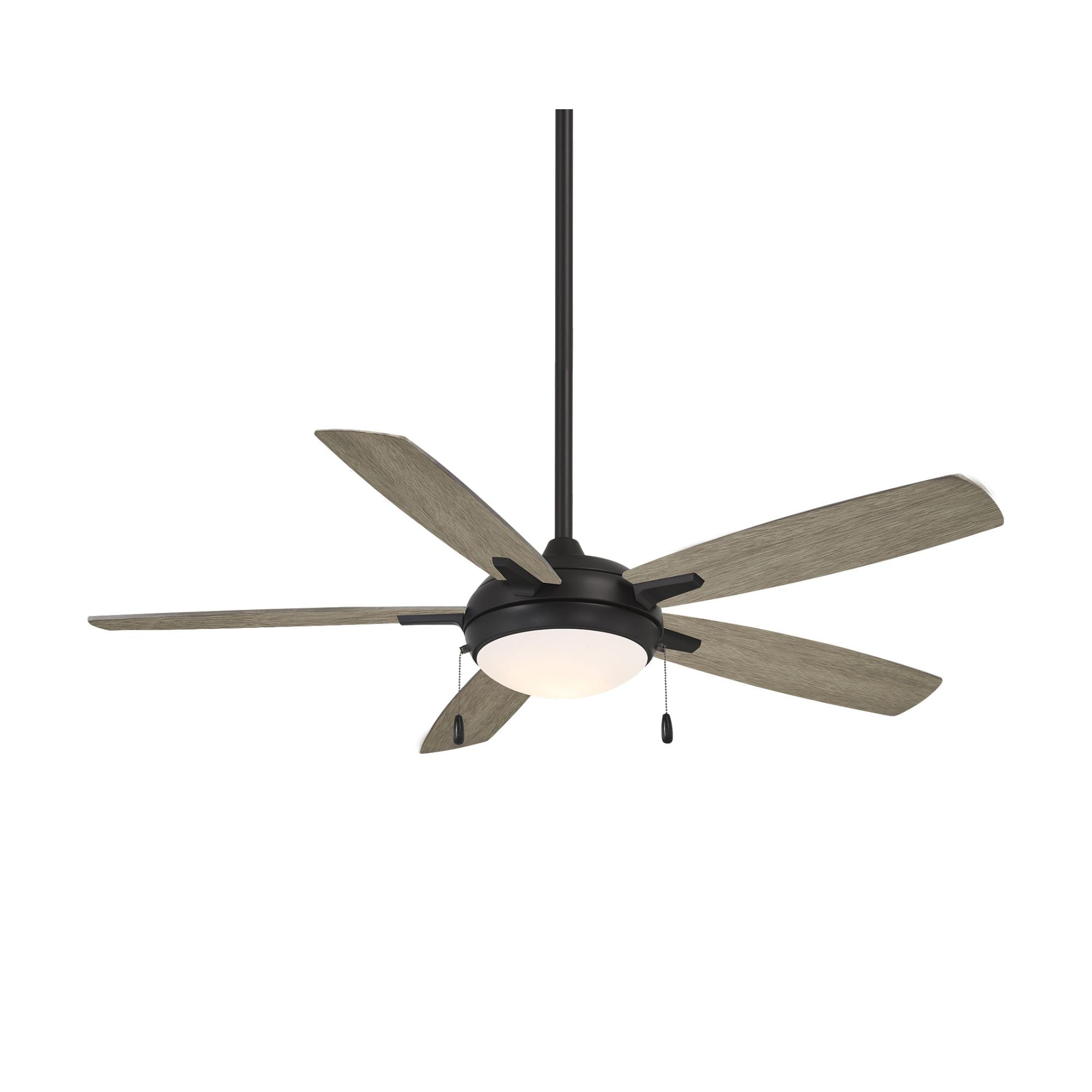 Lun-Aire LED 54" Black Coal & Seashore Grey Ceiling Fan with Pull Chain - Bees Lighting
