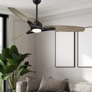 Minka Aire - Molino 65" LED Smart Ceiling Fan, Black Coal with Seashore Grey Blades | Bees Lighting