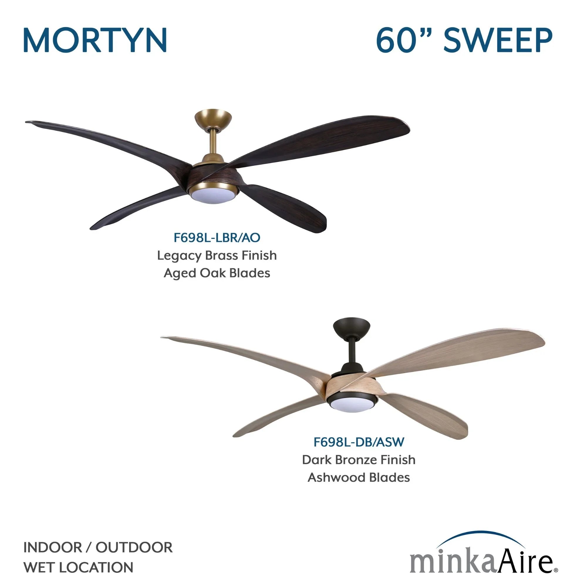 Mortyn 60" Indoor/Outdoor LED Ceiling Fan, Dark Bronze
