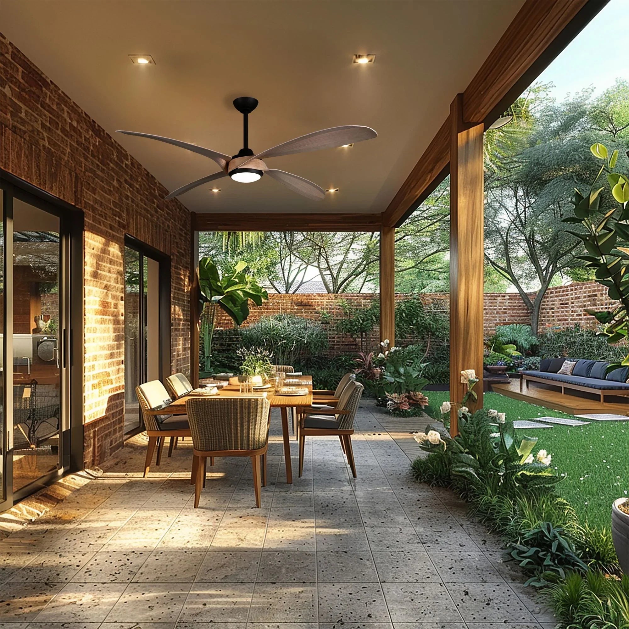 Mortyn 60" Indoor/Outdoor LED Ceiling Fan, Dark Bronze