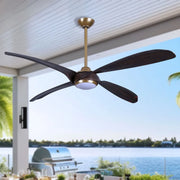 Mortyn 60" Indoor/Outdoor LED Ceiling Fan, Legacy Brass